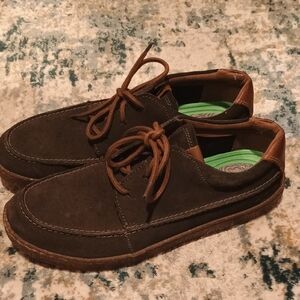 Clarks Brown Suede Loafers Slip-On Comfort